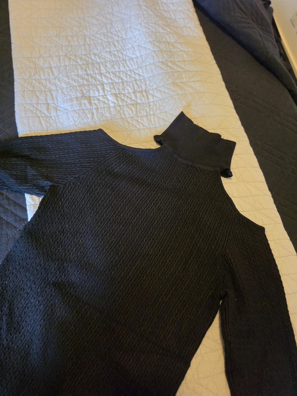 Zara Cold Shoulder Turtleneck Sweater Black Stylish